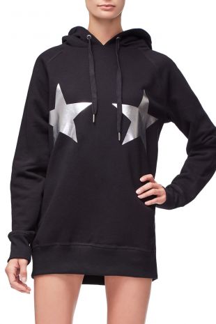 Black Print Hoodie