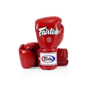 Fairtex Super Sparring Gloves BGV5 Solid Black (Red, 16 oz)