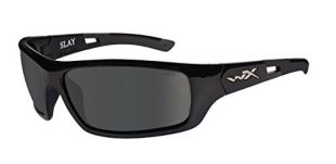Wiley X Slay Sunglasses, Polarized Smoke Grey, Gloss Black