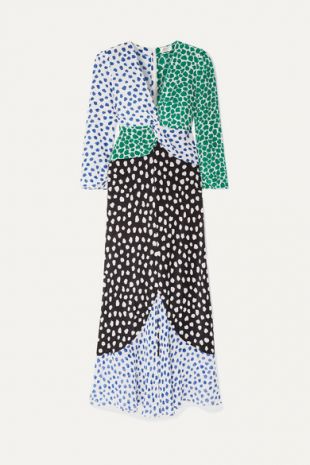 Chelsea Paneled Printed Silk Crepe Midi Dress