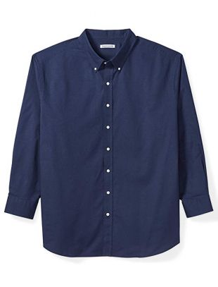Amazon Essentials Men's Big & Tall Long-Sleeve Oxford Shirt fit by DXL