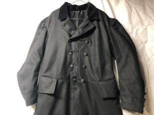 Taille 38 Double poitrine, manteau en laine noire - soie doublée, col de velours, 4 poches/reconstitution victorienne, Steampunk, urbain, trek, Dickens