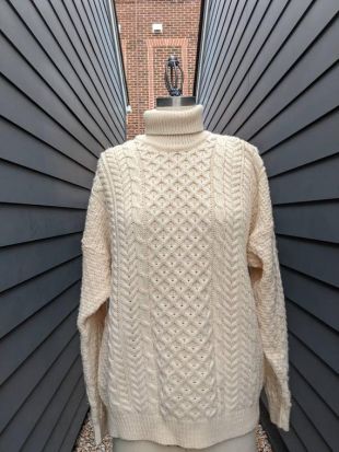 Pull de pêcheur à col roulé vintage pour homme // pull pêcheur vintage // pull en laine vintage // Pull pêcheur pour homme