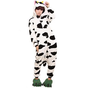 [€15.87] kigurumi Pyjamas Vache laitière Collant/Combinaison Fête / Célébration Pyjamas Animale Halloween Noir blanc Motif Animal polaire Kigurumi