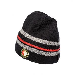Feyenoord Beanie Red Stripe, black, Sr