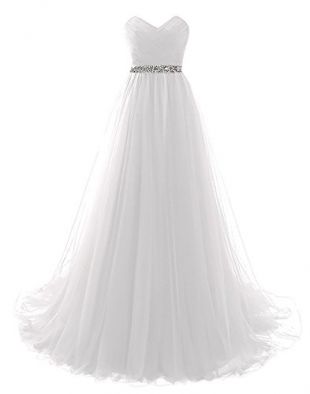 Alicebridal - White Strap­less Wed­ding Dress