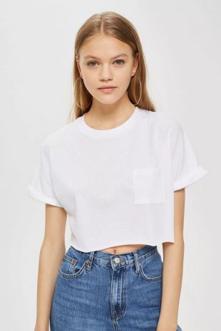 Topshop - Crop T-Shirt White