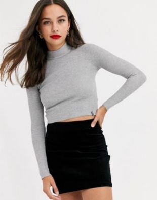 PULL&BEAR - Pull&Bear - Pull col roulé côtelé - Gris | ASOS