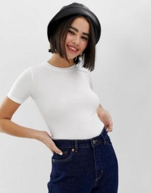 Monki t-shirt in off white | ASOS