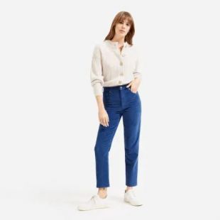 The Cheeky Straight Corduroy Pant (Ankle) - Atlantic Blue