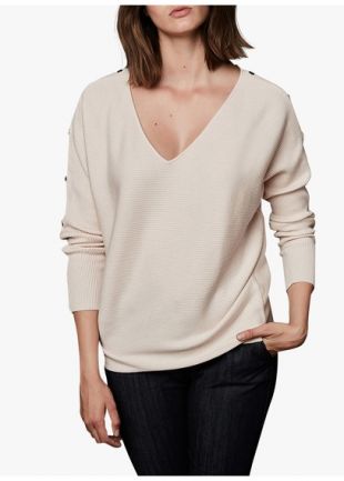 PULL COL V OVERSIZE NUDE-