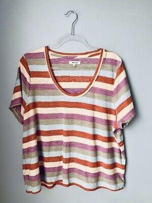 Madewell Femme Alto Granada tee shirt Ã  Broadway Ã  Rayures Taille 2X  | eBay