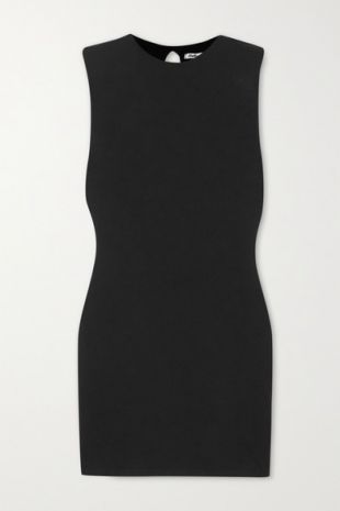 Black Stretch-Tencel Mini Dress