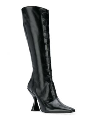 Black Leather Lace-up Boots