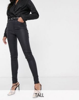 New Look - Black Faux Leather Skinny Jeans