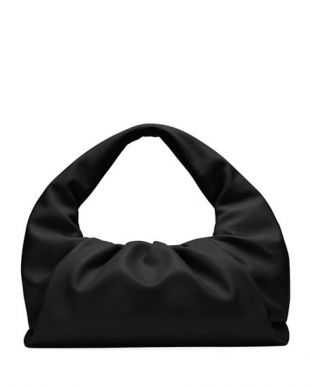 Black Leather Shoulder Hobo Bag