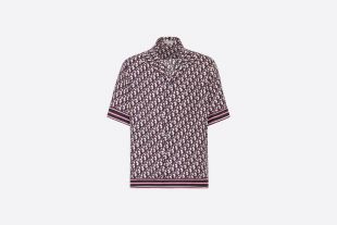 Chemise hawaïenne à manches courtes en twill de soie Dior Oblique multicolore - products | DIOR
