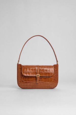 Miranda Tan Croco Embossed Leather