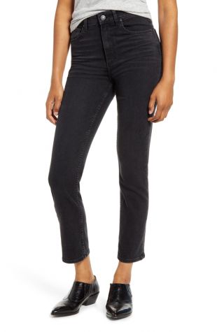 High Waist  Leg Jeans Black