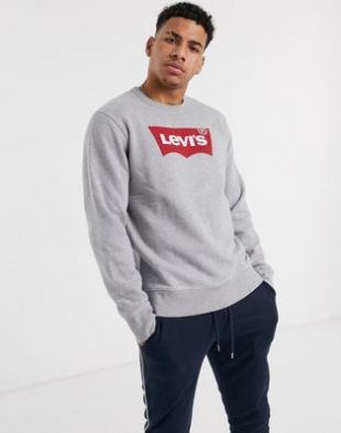 Levi's - Sweat-shirt ras de cou avec logo chauve-souris - Gris chiné moyen | ASOS