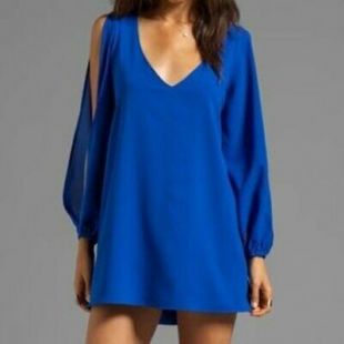 Lovers + Amis Gracie Robe Ã  surfer sur le Web Bleu Taille moyenne Froid Ãpaule  | eBay
