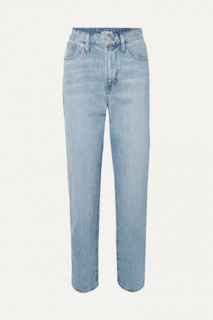 High waist straight jeans worn by Cara Bloom (Violett Beane) in