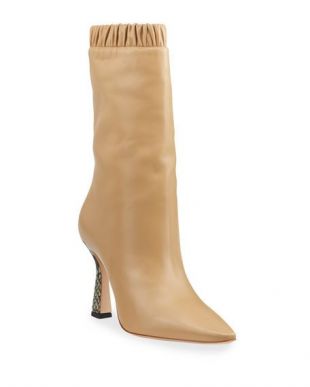 Lina Slouch Leather Mid-Calf Boots