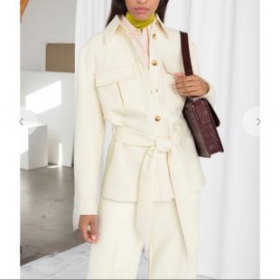 Belted Jacket in Cream