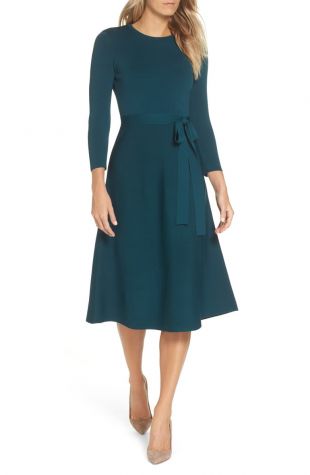 Green Tie Waist Dress