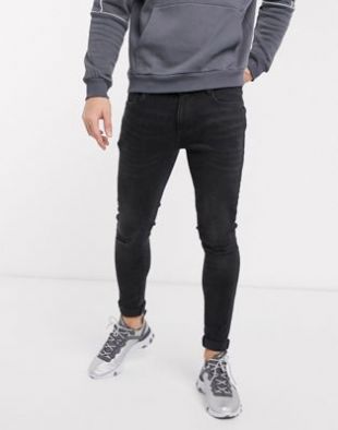 River Island - Jean skinny seconde peau - Noir délavé | ASOS