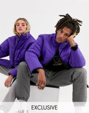 COLLUSION - Doudoune unisexe unie - Violet | ASOS