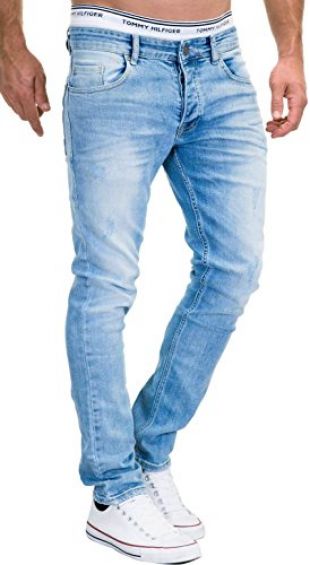 Merish 9148-2100 Jeans slim Fit Jeans stretch pour homme -  Bleu -  34W x 34L