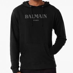 sweat à capuche Balmain noir