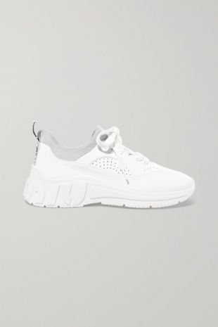 Neoprene Trimmed Patent Leather Sneakers