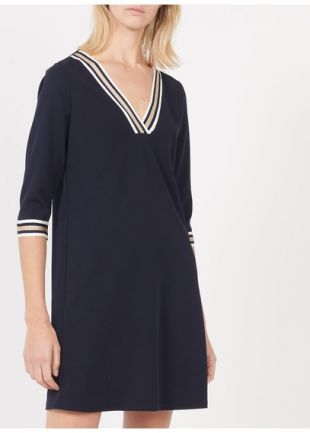 ROBE COURTE COL V MARINE