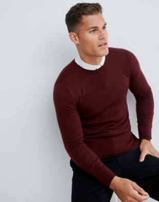 ASOS DESIGN - Pull moulant en laine mérinos - Bordeaux | ASOS