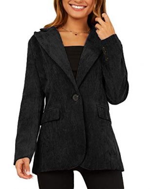 Black Cor­duroy Blaz­er