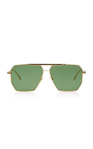 Bottega veneta Square-Frame Aviator Metal Sunglasses worn by Rosie