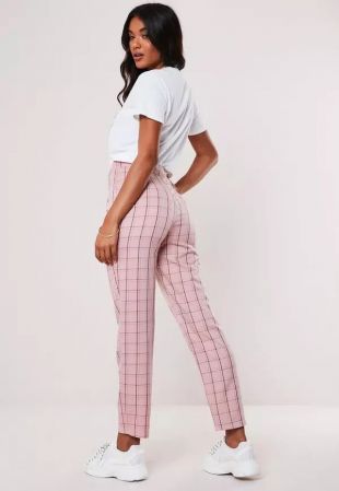 Buy Van Heusen Pink Checks Trousers for Women Online  Tata CLiQ