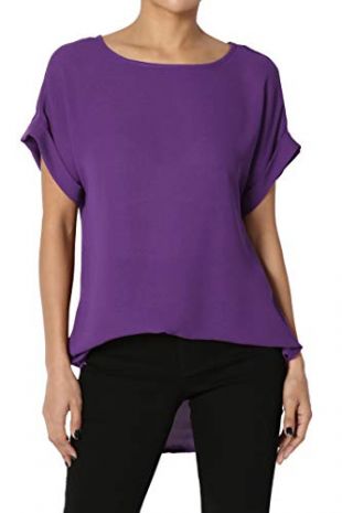 Pur­ple Print Blouse