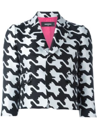 Black and White Digital Houndstooth Blazer