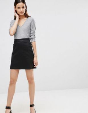 Black A-line Stretch Skirt