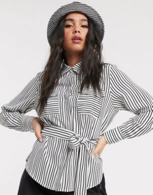 Stripe Button Through Blouse