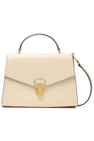 Cream Leather Shoulder Bag