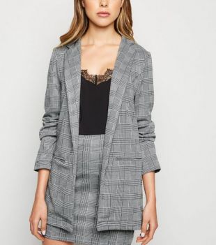 Grey Check Jacquard Blazer