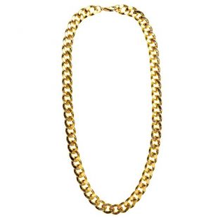 German Trendseller® Collier Rappeur┃Couleur Or┃ Gangster┃ Accessoire de déguisement┃Carnaval┃ USA