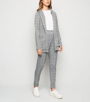 Check Jacquard  Leg Trousers