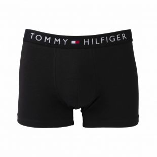 Boxer Tommy Hilfiger en coton stretch noir brodée en blanc