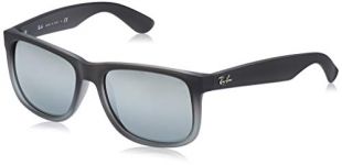 Ray-Ban RB4165 Justin Wayfarer Non-Polarized Sunglasses, Grey (852/88 Transparent Grey ), Large (Manufacturer Size: 54)