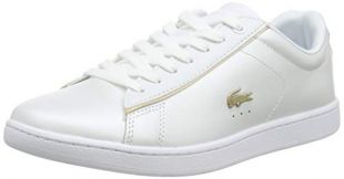 Lacoste Damen Carnaby EVO 118 6 SPW Sneaker, Weiß (White/Gold), 40.5 EU